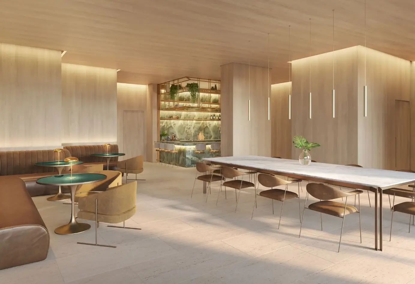 Ambiente moderno e sofisticado, espaços amplos e aconchegantes para convivência