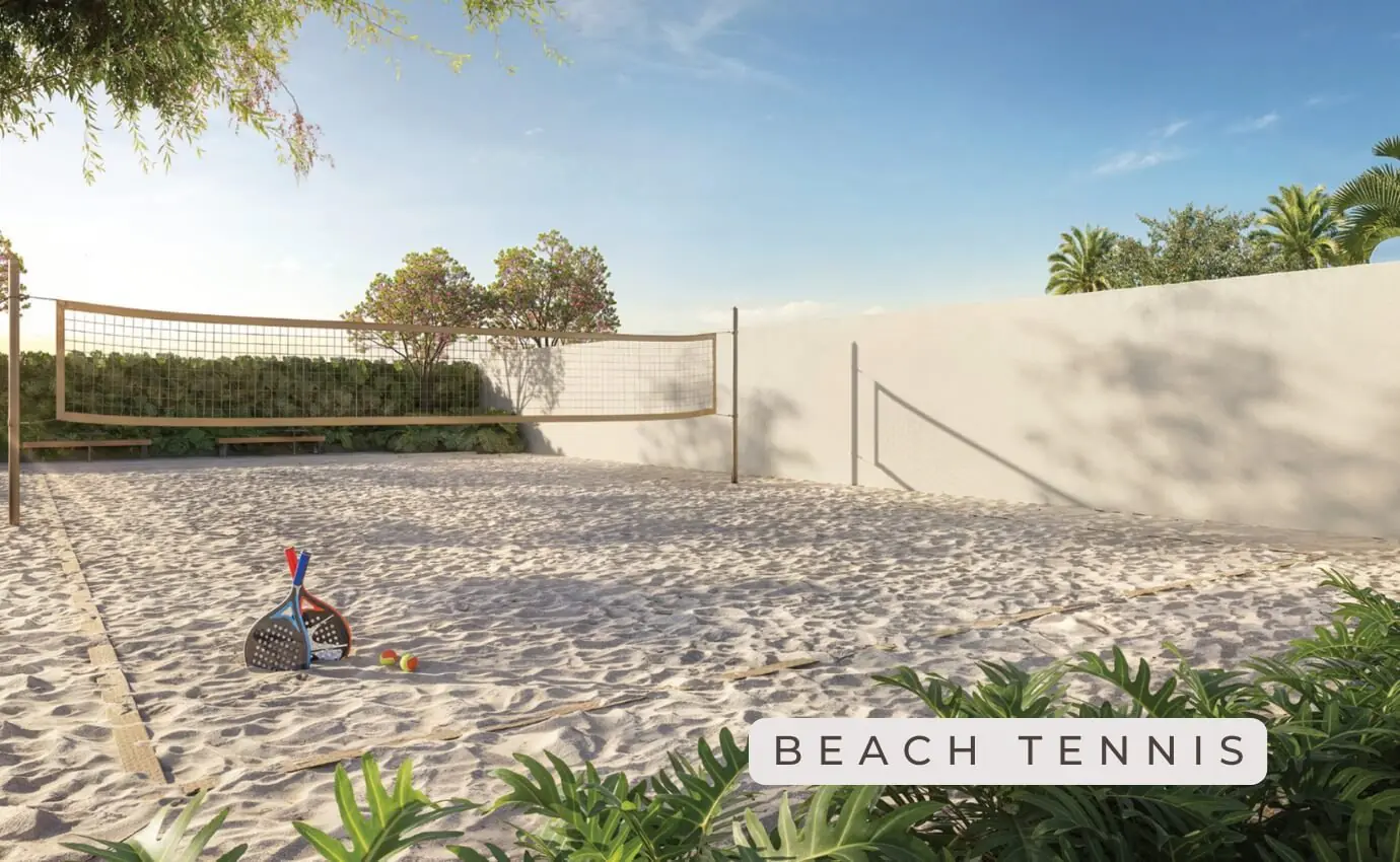 Quadra de beach tennis no Jardim da Hípica em São Paulo