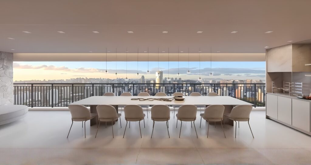 Luxuoso apartamento com vista panorâmica, ambiente moderno e sofisticado em São Paulo
